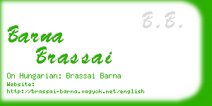 barna brassai business card